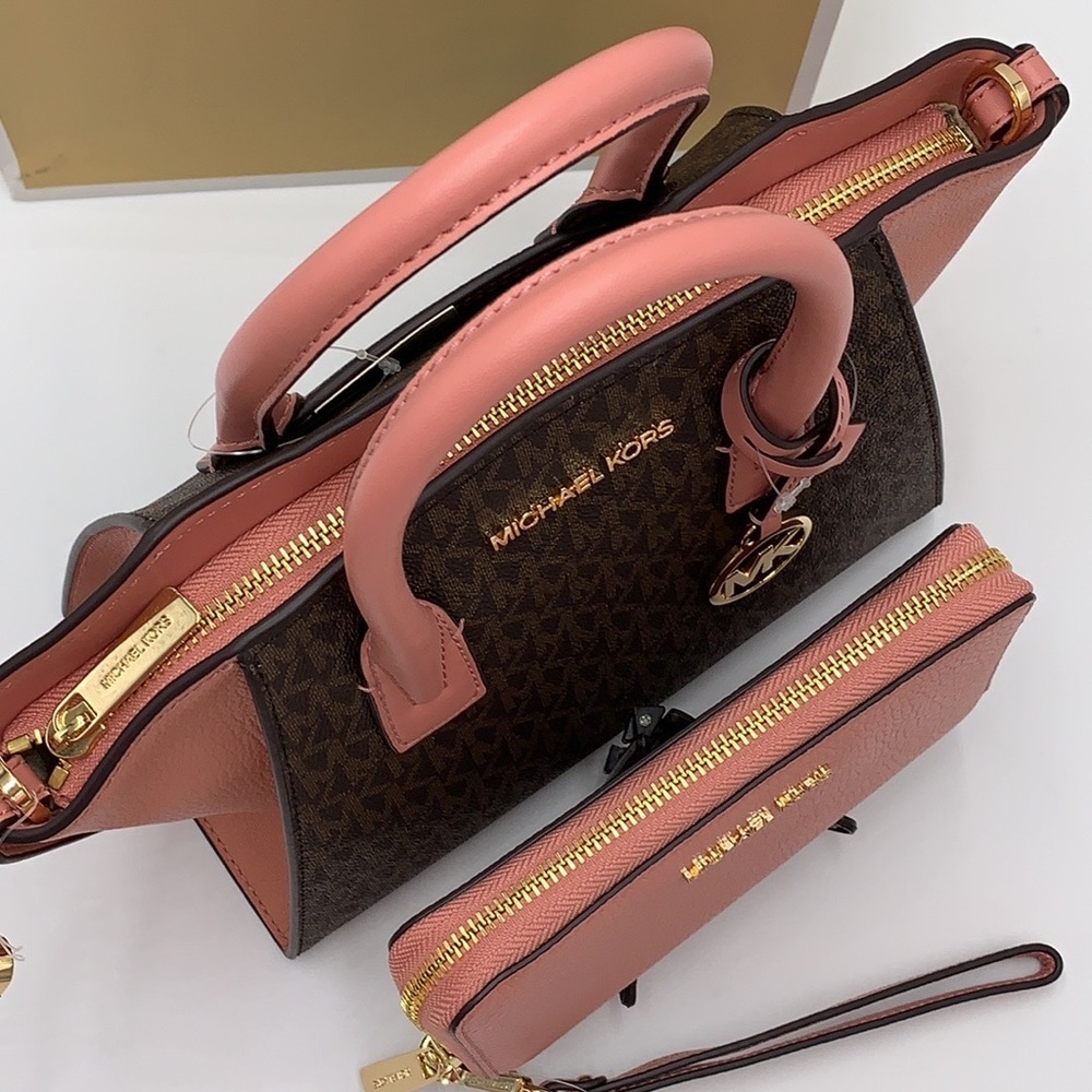 Michael Kors Avril Small Leather Top-Zip Satchel and Multifunctional Phone Case - Picture 4 of 16